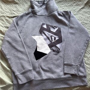 H&M Gray Pullover Hoodie with Subtle Marled Texture ABSTRACT